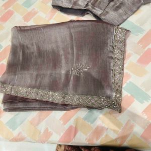 full beaded Saree blouse and peticoat