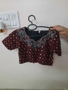 Embroidered Maroon Blouse