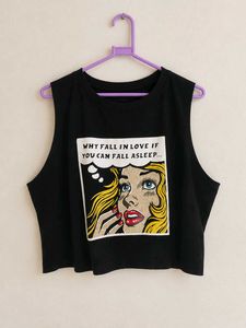 Black Sleeveless Crop Top