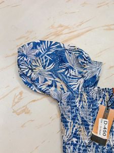 12-14 year Bohemian Blue Floral Maxi Dress