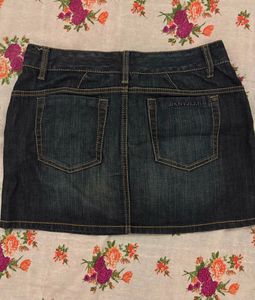 Dark Wash Denim Mini Skirt