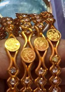 Maa laksmi Bangles with Diamond Accents
