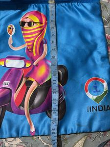 Unique Blue "i for India" Tote Bag