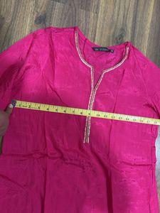Vibrant Pink &amp; Yellow Kurta
