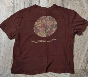 Brown Graphic Print Tee