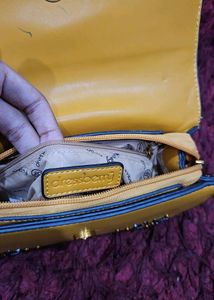 Dressberry Mustard Yellow Embellished Sling Bag