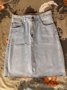 Light Wash Denim Mini Skirt