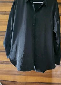 Classic Black Oversized Button-Down Shirt
