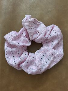 Pink Textured Scrunchie