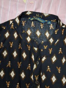 Stylish Black Printed Kurta