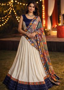 Navratri White Lehenga