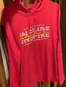Gritstones Red Hoodie With Black Stripes