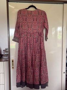 Embroidered Tiered Cotton Kurta