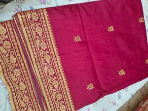 Elegant Red Silk Blend Saree