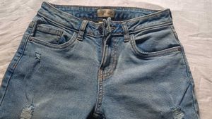 Blue light wash Straight jeans