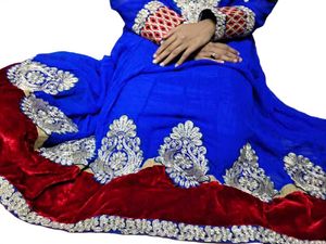 Embroidered umbrella  with bottom and dupatta