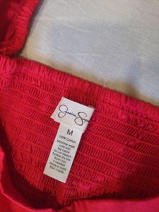 Red Ruffled Top