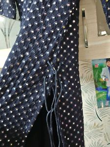 Elegant Navy Blue mirror work Kurta&amp;dupatta