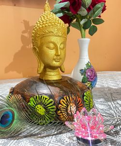 Golden Buddha Head Statue For Decoration
