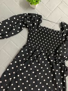 polka Print Dress-SIZE M