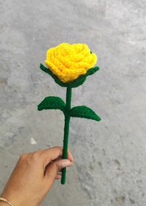 Handmade Crocheted Yellow Rose