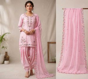 Pathani suit  Beautiful Pink Embroidered Straight