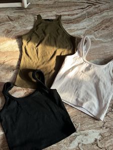 (COMBO of 3) basic ribbed tank tops Set *used*
