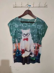 Cute Cat Science Graphic T-Shirt