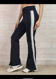 Navy Blue Flare Track Pants