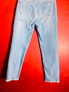 H&amp;M Light Wash Distressed Denim Jeans