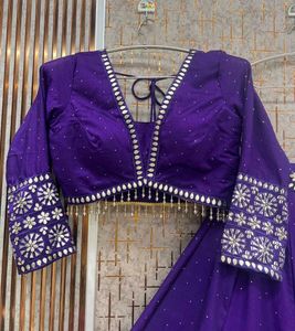 Vibrant Purple Embroidered Lehenga Choli Set