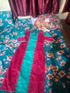 Vibrant Teal &amp; Pink Kurta for Women