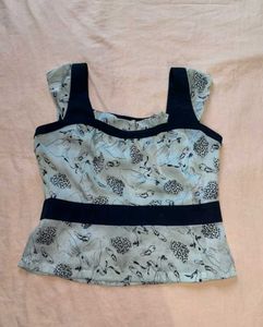 Light Blue Printed Top