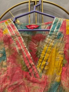 Women Tie &amp; Dye Printed Feeding Friendly Kaftan