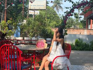 Newme white Tiered Halter neck Dress