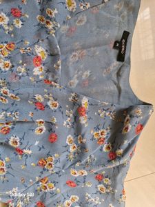 Printed Cloudy Blue Maxi Dress