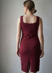 Chic Maroon Button Detail Dress