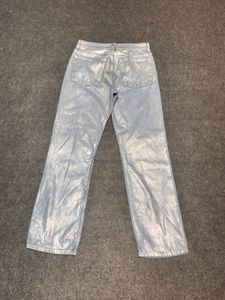 Zara Statement Silver Metallic Jeans -Turkey Denim
