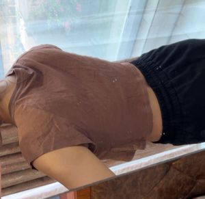 Brown Cropped T-Shirt