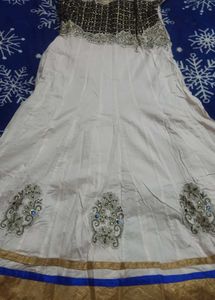 Elegant high neck Anarkali kurti with long flare