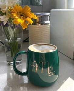 Aesthetic green coffee mug
