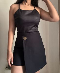 Black Asymmetrical Skort