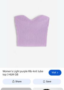 Lavender Ribbed Strapless Crop Top