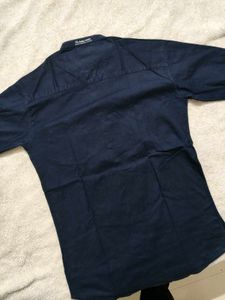 Men's Navy Blue Band Collar Kurta