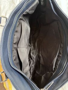 Stylish Dark Blue Faux Leather Hobo Bag
