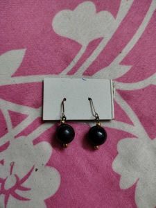 Black &amp; Gold Statement Necklace with Earrings
