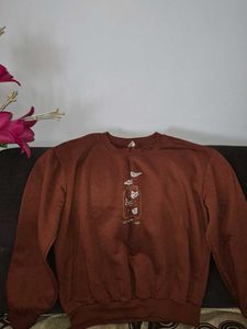 Brown Graphic Print Sweatshirt