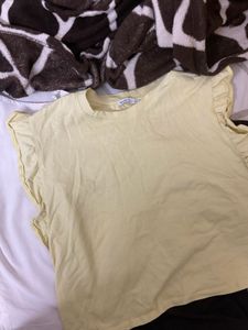 Cute Yellow Ruffled Sleeve Top