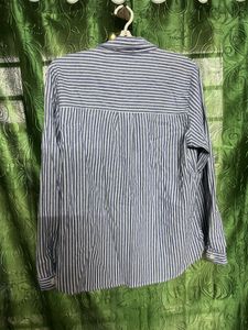Striped Oversized Button-Up Shirt