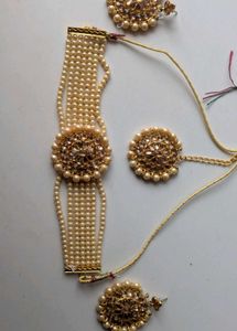 Elegant Pearl &amp; Kundan Jewellery Set